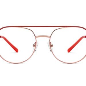 Copper Red Full Rim Round Eyeglasses