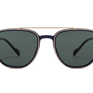 Gold Blue Full Rim Aviator Sunglasses