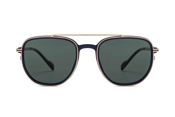 Gold Blue Full Rim Aviator Sunglasses