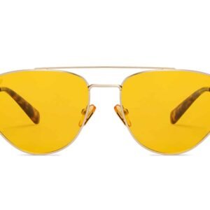 Gold Full Rim Aviator Sunglasses