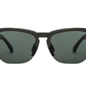 Olive Green Half Rim Wayfarer Sunglasses