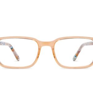 Orange Transparent Full Rim Rectangle Eyeglasses