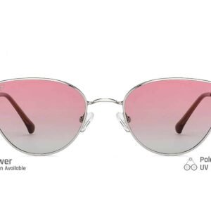 Silver Full Rim Cat Eye Sunglasses