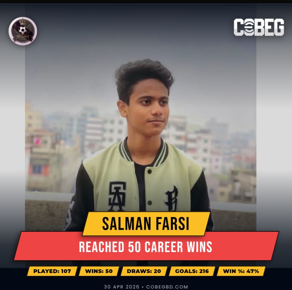 Half-Century Hero: Salman Farsi Powers to 50 Career Wins with PES Superstarz