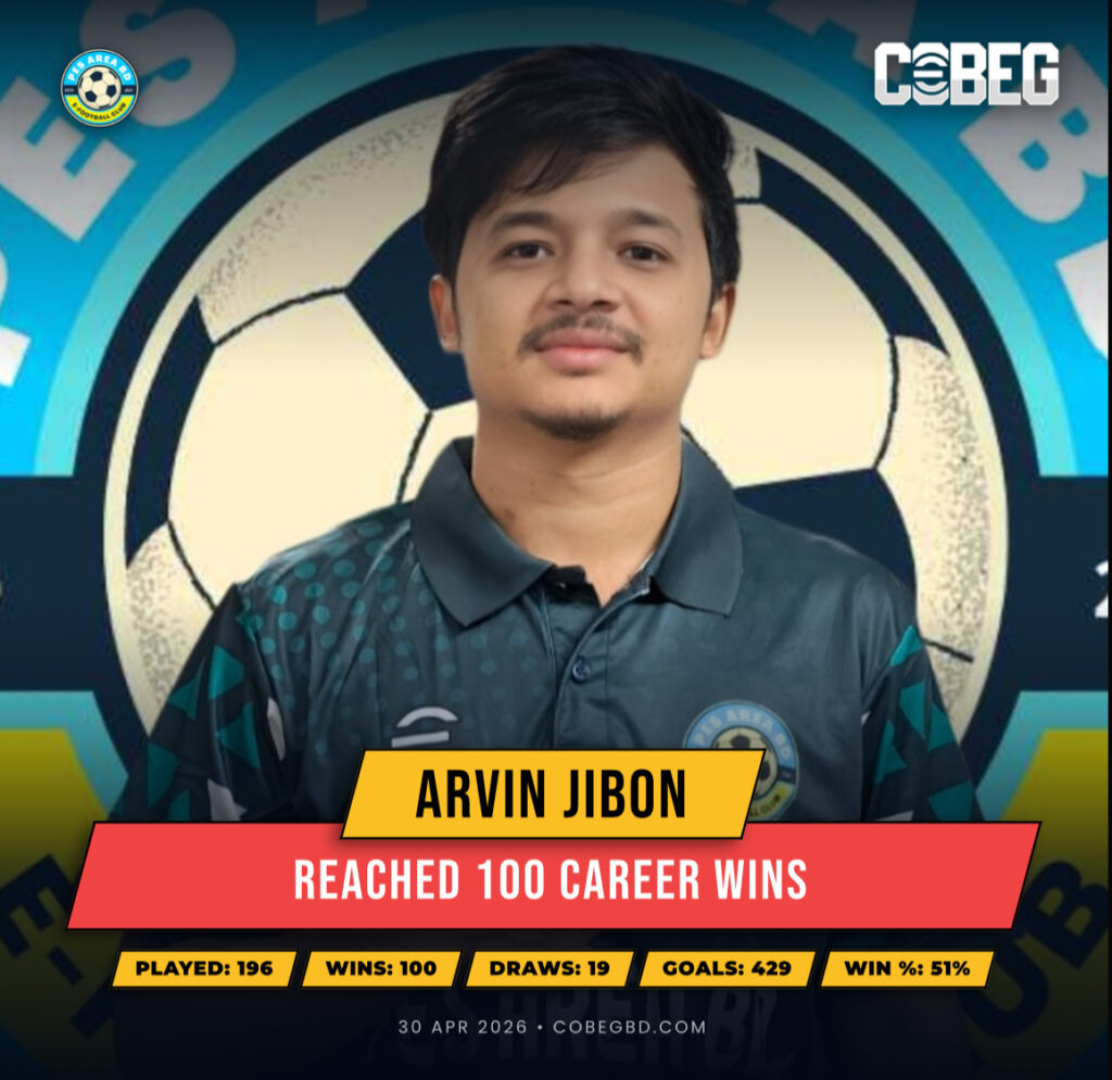 Century of Wins! Arvin Jibon Hits 100-Victory Milestone in Style for Pes Area Bd