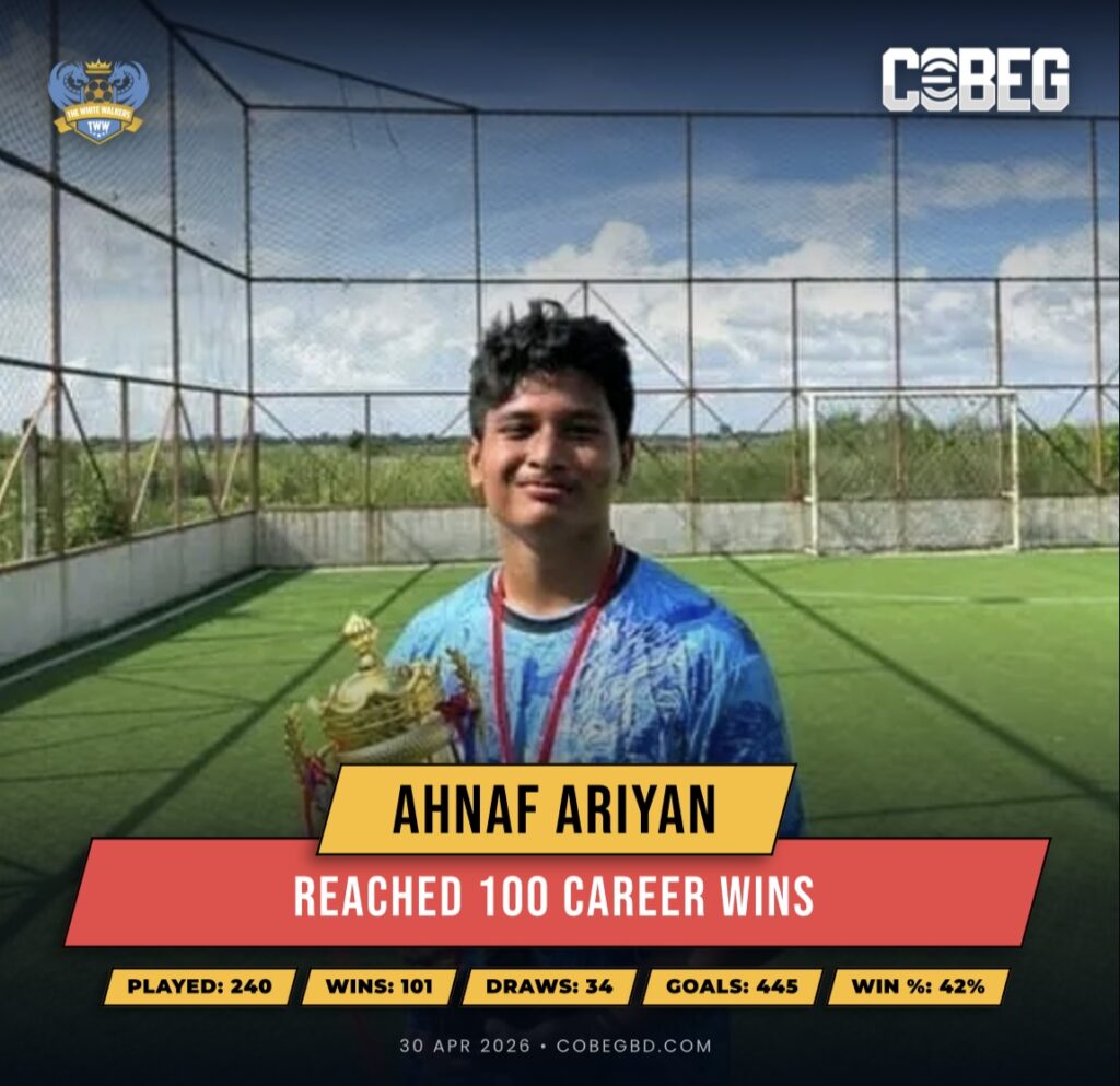 Ahnaf Ariyan Brings Up 100 Wins — The White Walkers’ Relentless Competitor Hits Triple Digits!