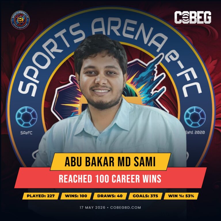 Abu Bakar Md Sami Reaches Historic 100-Win Milestone for Sports Arena Efc