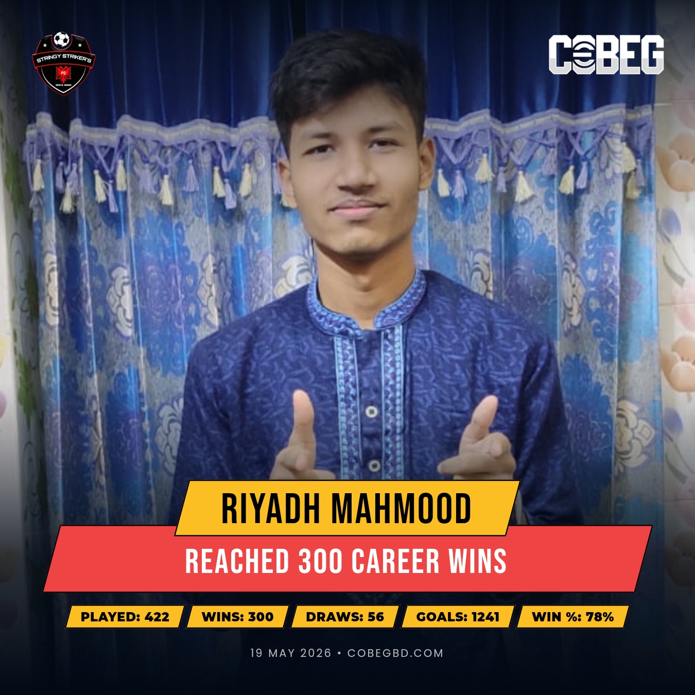 300 Wins. One Legacy. Riyadh Mahmood Etches His Name Into Stringy Strikers History 300 Wins. One Legacy. Riyadh Mahmood Etches His Name Into Stringy Strikers History