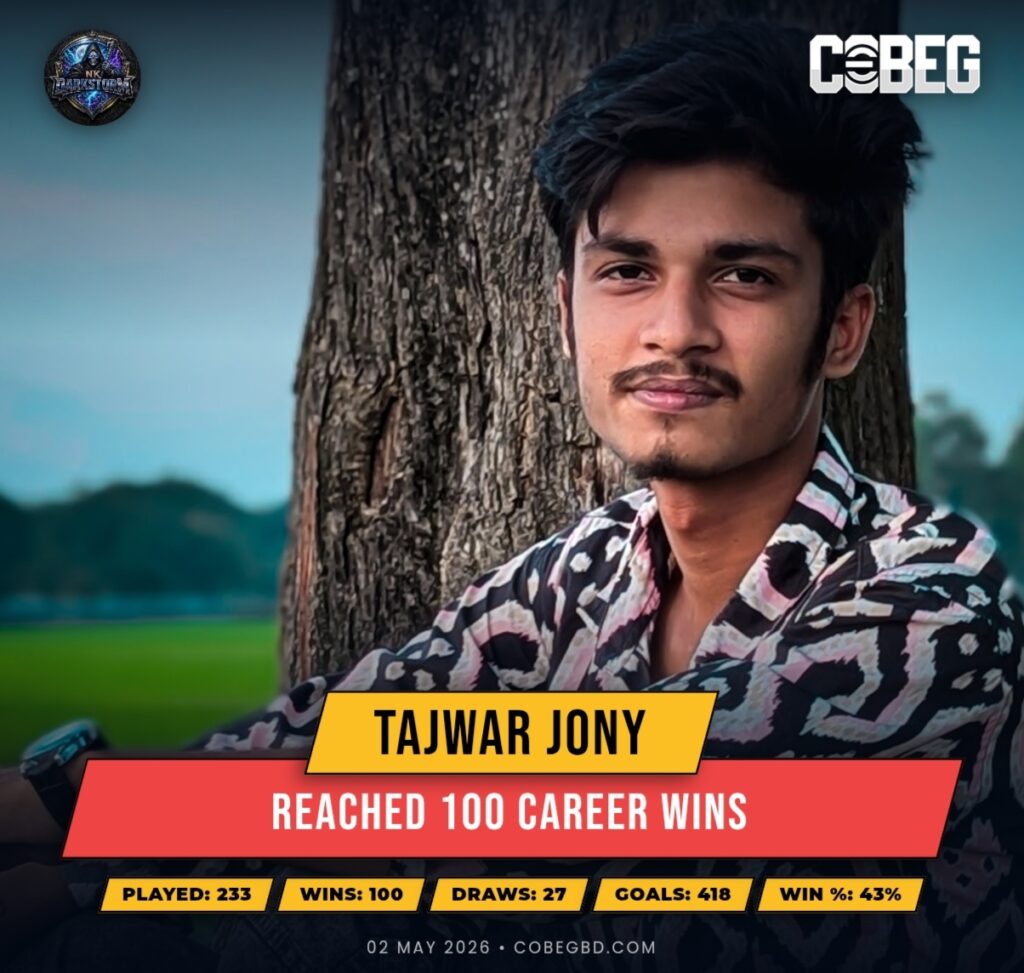 Century of Wins for Tajwar Jony – NK Darkstorm’s Gritty Competitor Reaches 100!