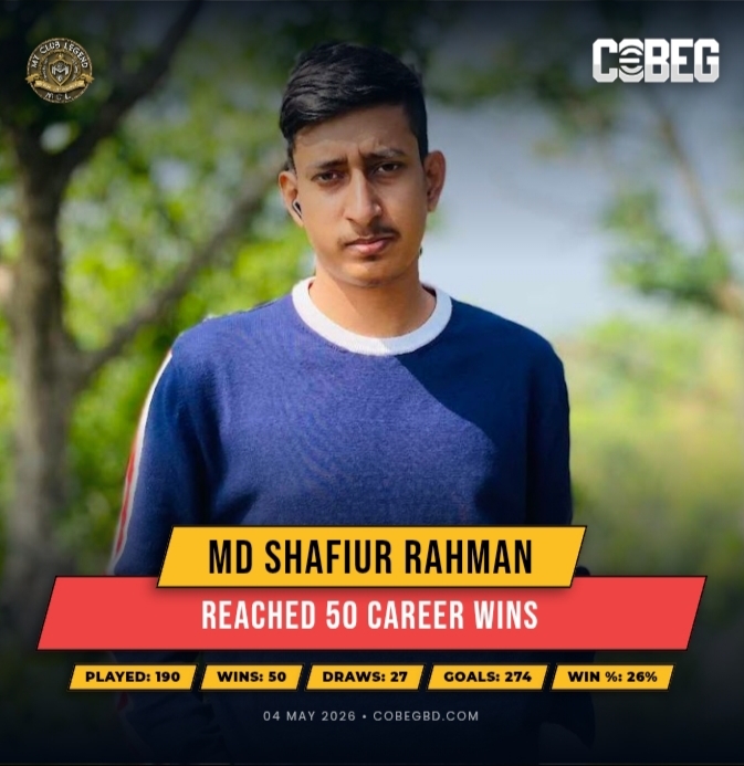 Md Shafiur Rahman Reaches 50 Career Wins — My Club Legend Warrior Achieves Major Milestone!