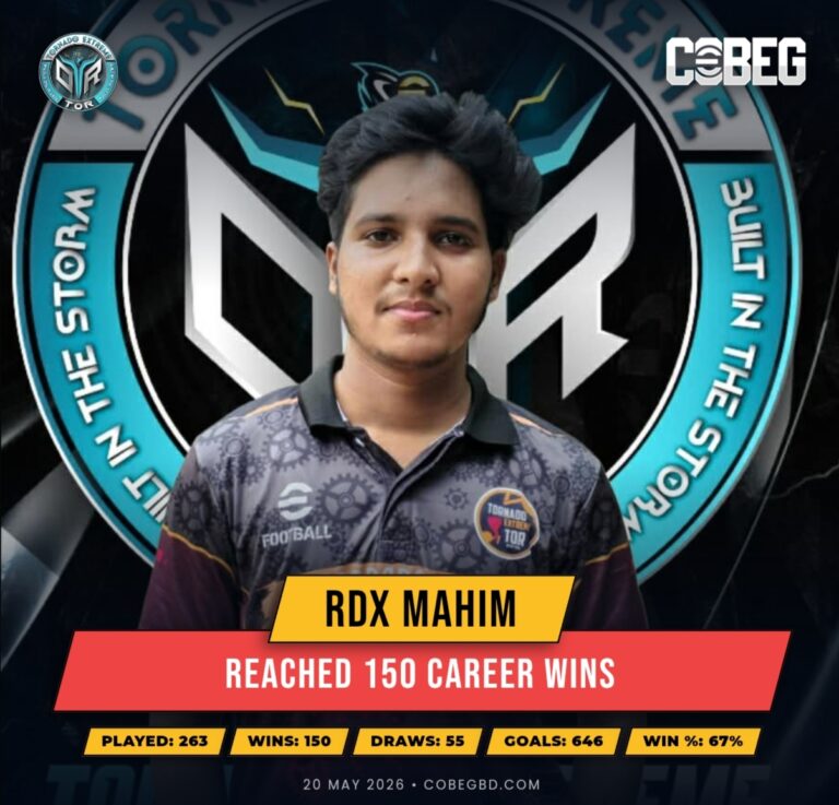 Rdx Mahim Hits 150 Career Wins — Tornado Extreme Star Continues His Rise in eFootball