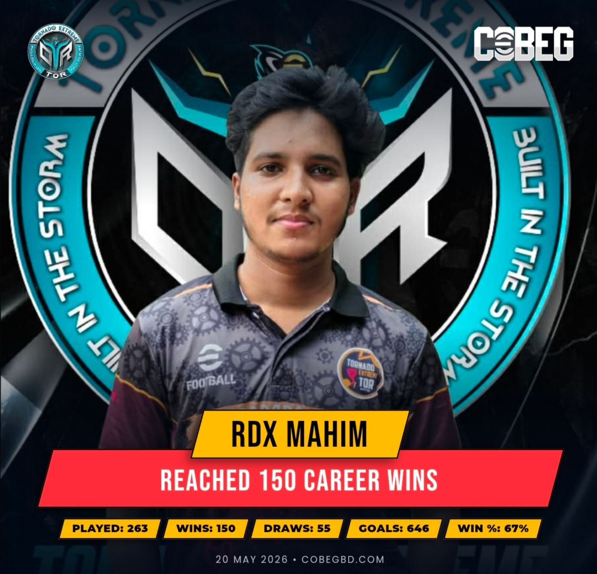Rdx Mahim Hits 150 Career Wins — Tornado Extreme Star Continues His Rise in eFootball Rdx Mahim Hits 150 Career Wins — Tornado Extreme Star Continues His Rise in eFootball