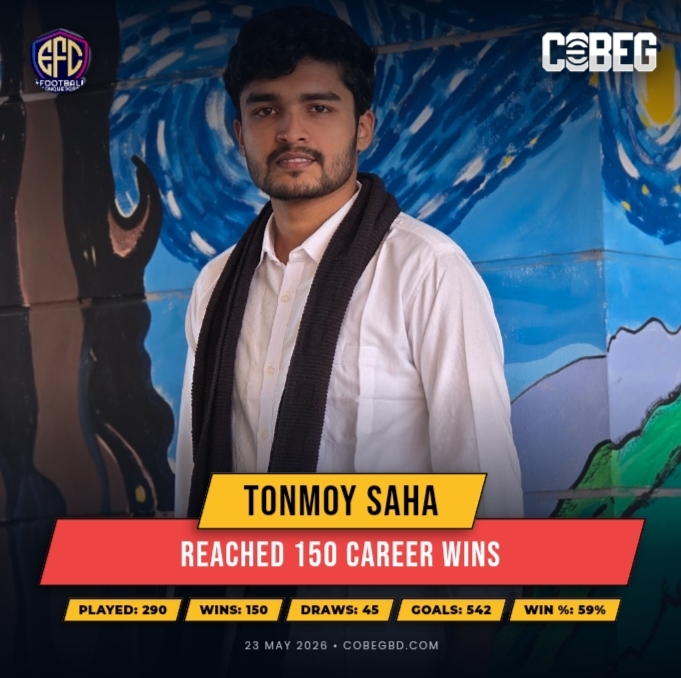 Tonmoy Saha Hits 150 Career Wins — The Efootball Conquerors Star Continues His Dominant Rise!