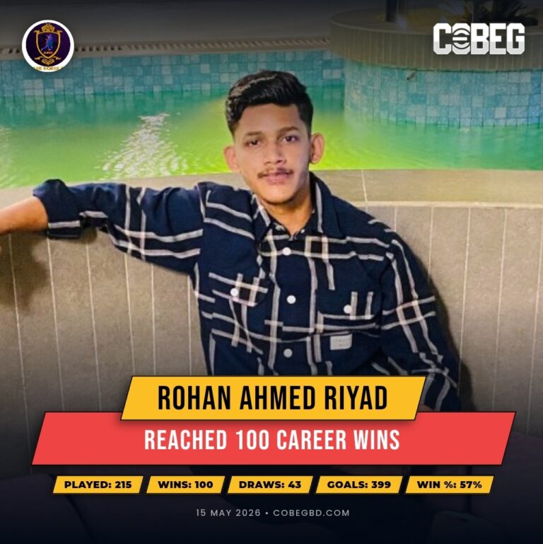 Century of Victories: Rohan Ahmed Riyad Hits 100 Career Wins for Dark Horse BD!