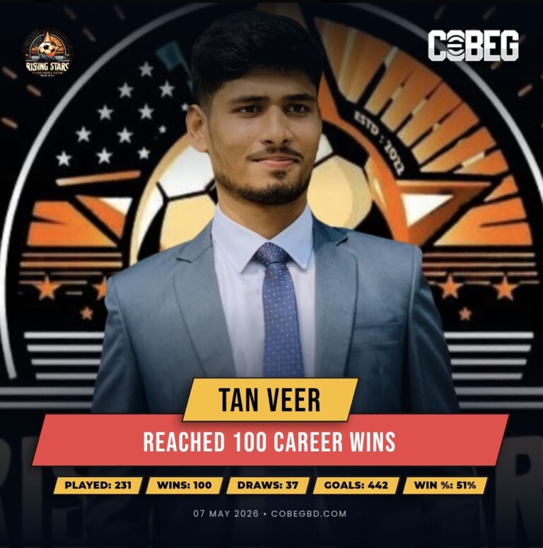 ​The Century Club: Tan Veer Hits 100-Win Milestone with Rising Stars Efootball Club