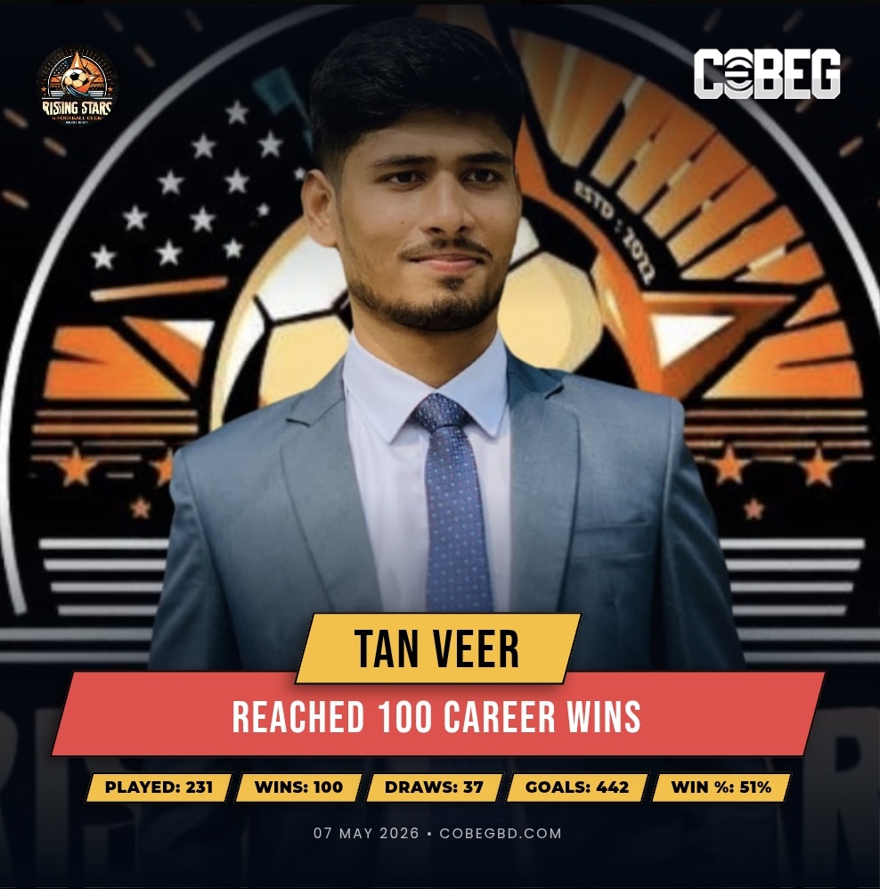 ​The Century Club: Tan Veer Hits 100-Win Milestone with Rising Stars Efootball Club