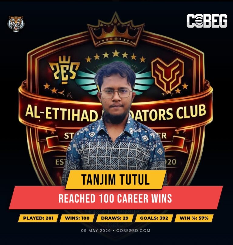 Tanjim Tutul Hits 100 Career Wins — Nexius Esports’ Ice-Cold Performer Reaches the Century Mark!