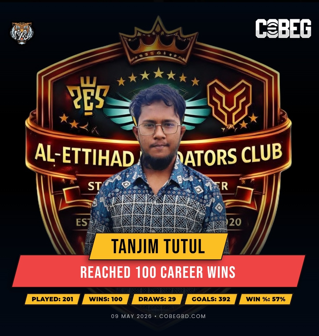 Tanjim Tutul Hits 100 Career Wins — Nexius Esports’ Ice-Cold Performer Reaches the Century Mark! Tanjim Tutul Hits 100 Career Wins — Nexius Esports’ Ice-Cold Performer Reaches the Century Mark!