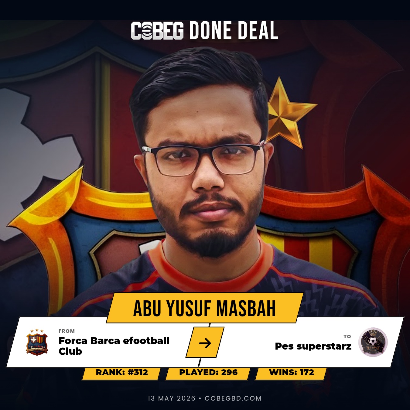 SUPERSTARZ LAND A GIANT: Abu Yusuf Masbah Completes Blockbuster Move – No.15 Ready to Lead the MAIN Squad! SUPERSTARZ LAND A GIANT: Abu Yusuf Masbah Completes Blockbuster Move – No.15 Ready to Lead the MAIN Squad!