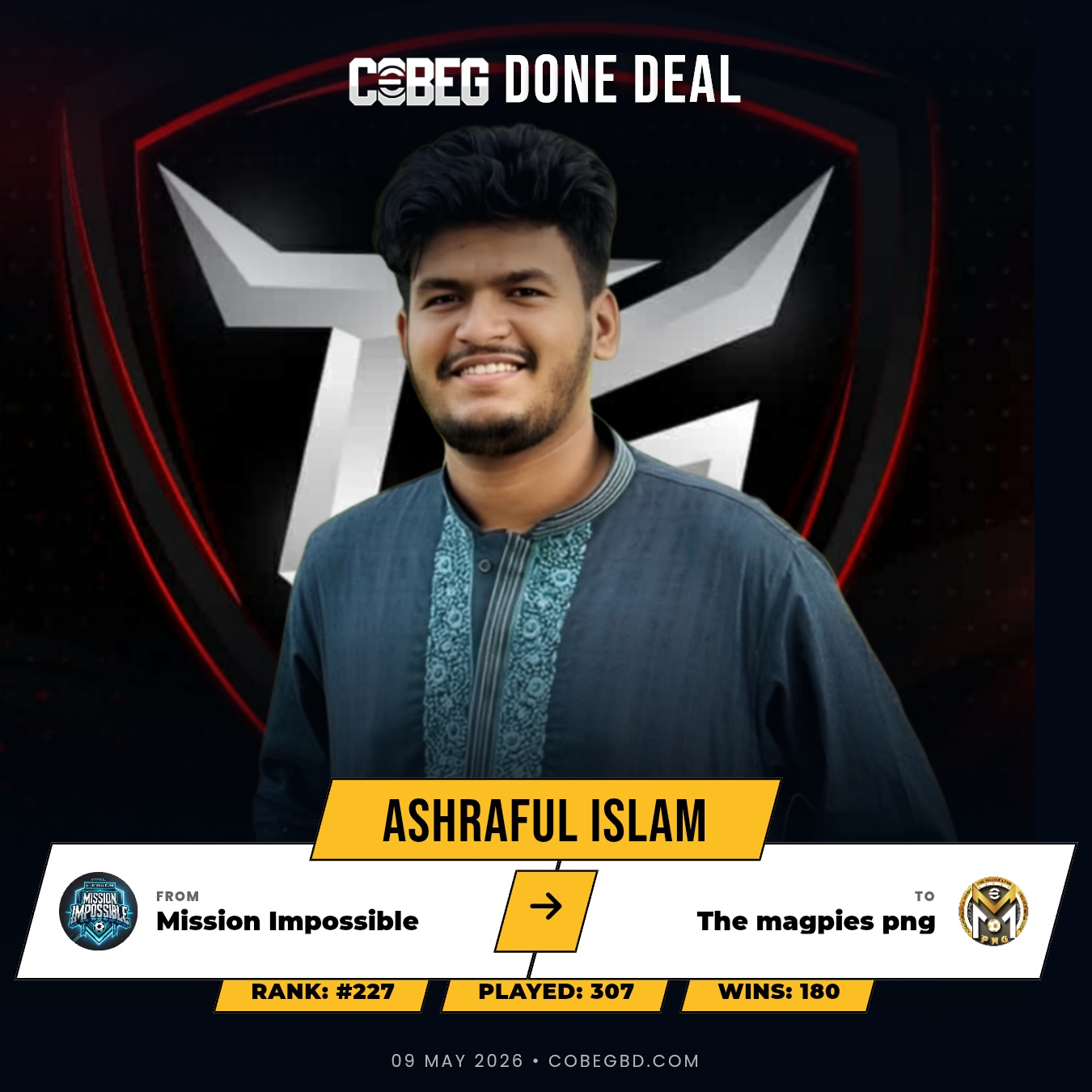 The Magpies PNG Strike Big: Ashraful Islam Joins the Main Squad in Major Transfer Coup! The Magpies PNG Strike Big: Ashraful Islam Joins the Main Squad in Major Transfer Coup!