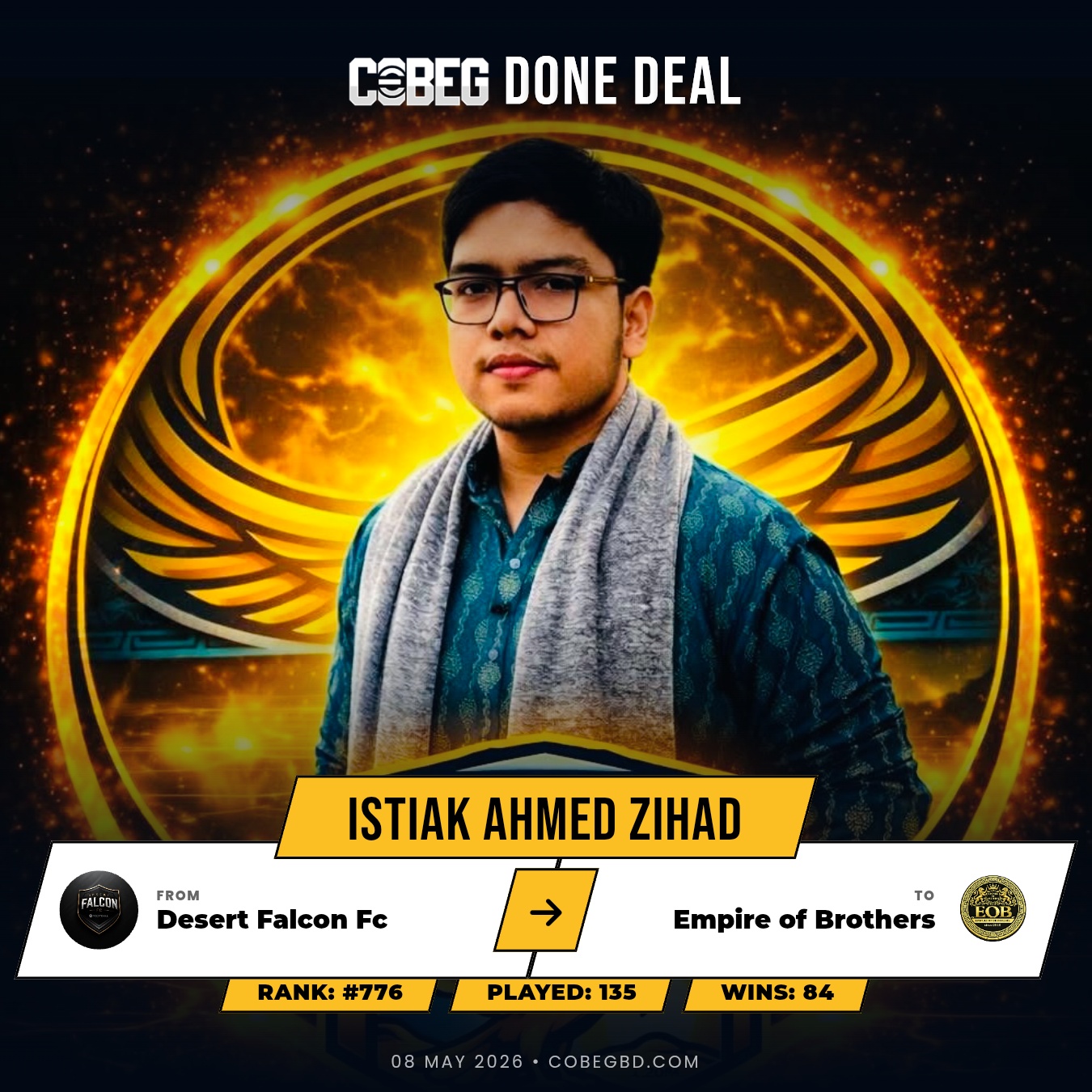 🔥 Empire of Brothers Lock In Midfield General Istiak Ahmed Zihad — Shirt No.6 Ready to Command!