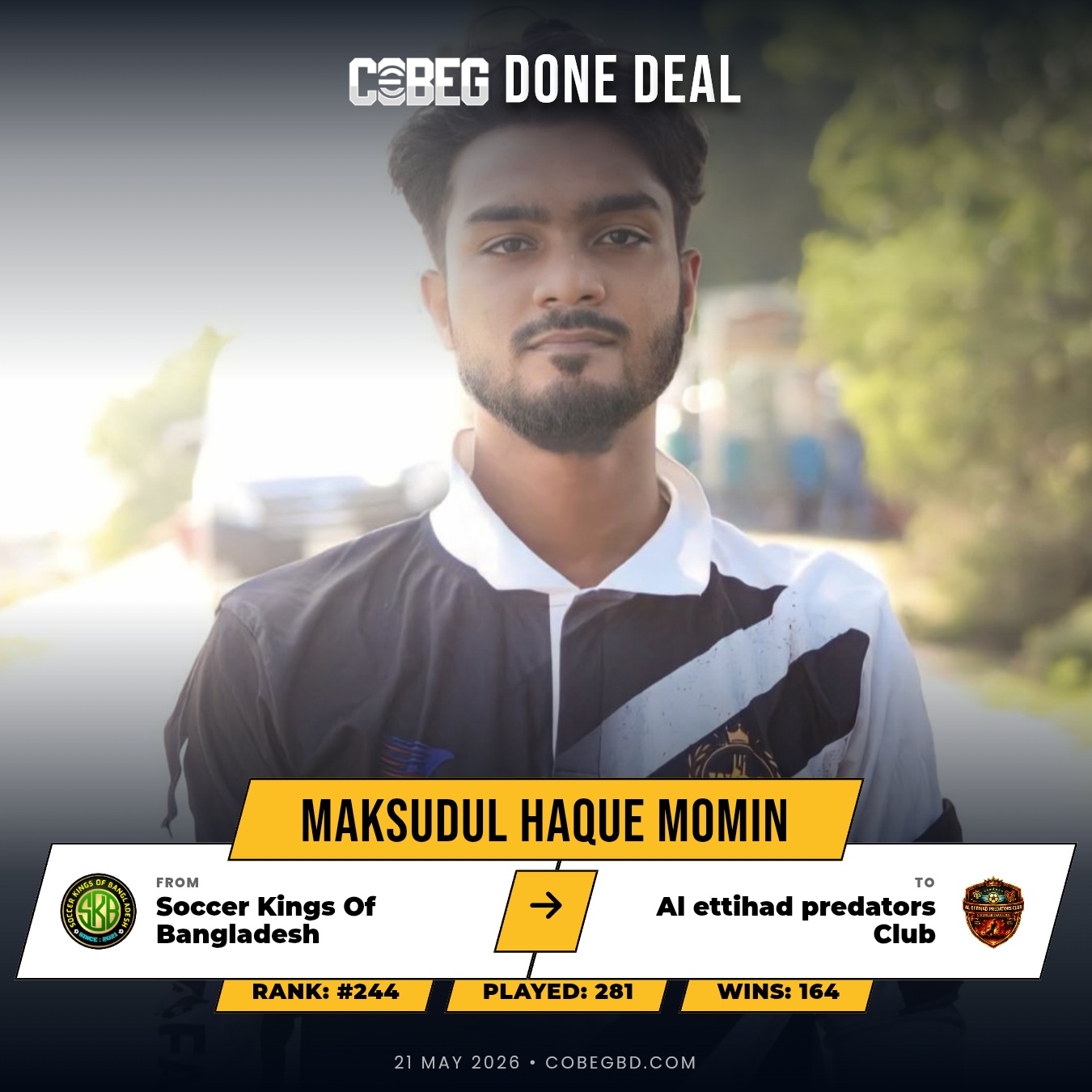 Predators Land a Proven Winner: Maksudul Haque Momin Joins Al Ettihad Predators Club in Major Statement Signing!” Predators Land a Proven Winner: Maksudul Haque Momin Joins Al Ettihad Predators Club in Major Statement Signing!”