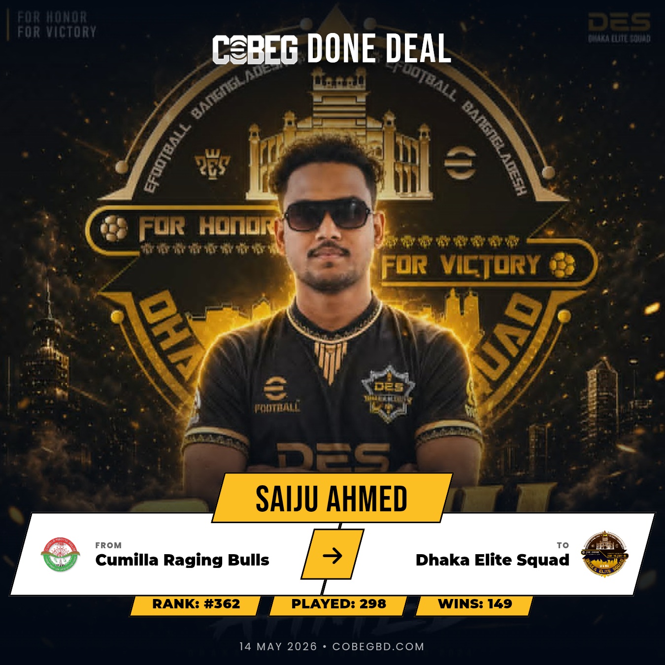 π₯ Saiju Ahmed Joins Dhaka Elite Squad β The No.11 Game-Changer Arrives! π₯ Saiju Ahmed Joins Dhaka Elite Squad β The No.11 Game-Changer Arrives!