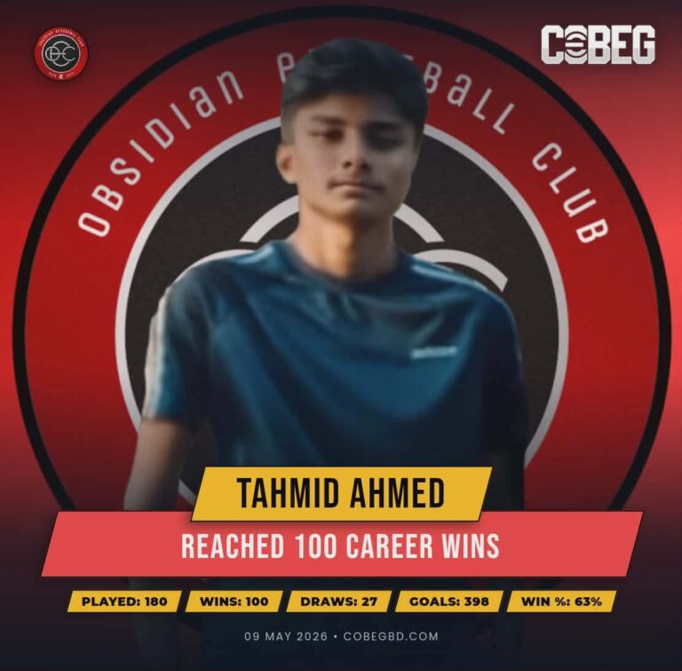 Century of Victories: Tahmid Ahmed Powers Into the 100-Win Club with Obsidian Efootball Club