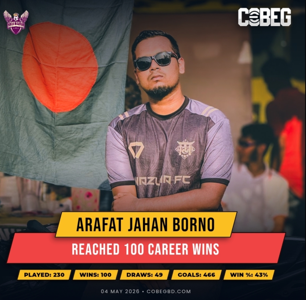 Century of Victories! Arafat Jahan Borno Hits 100-Win Milestone in Style