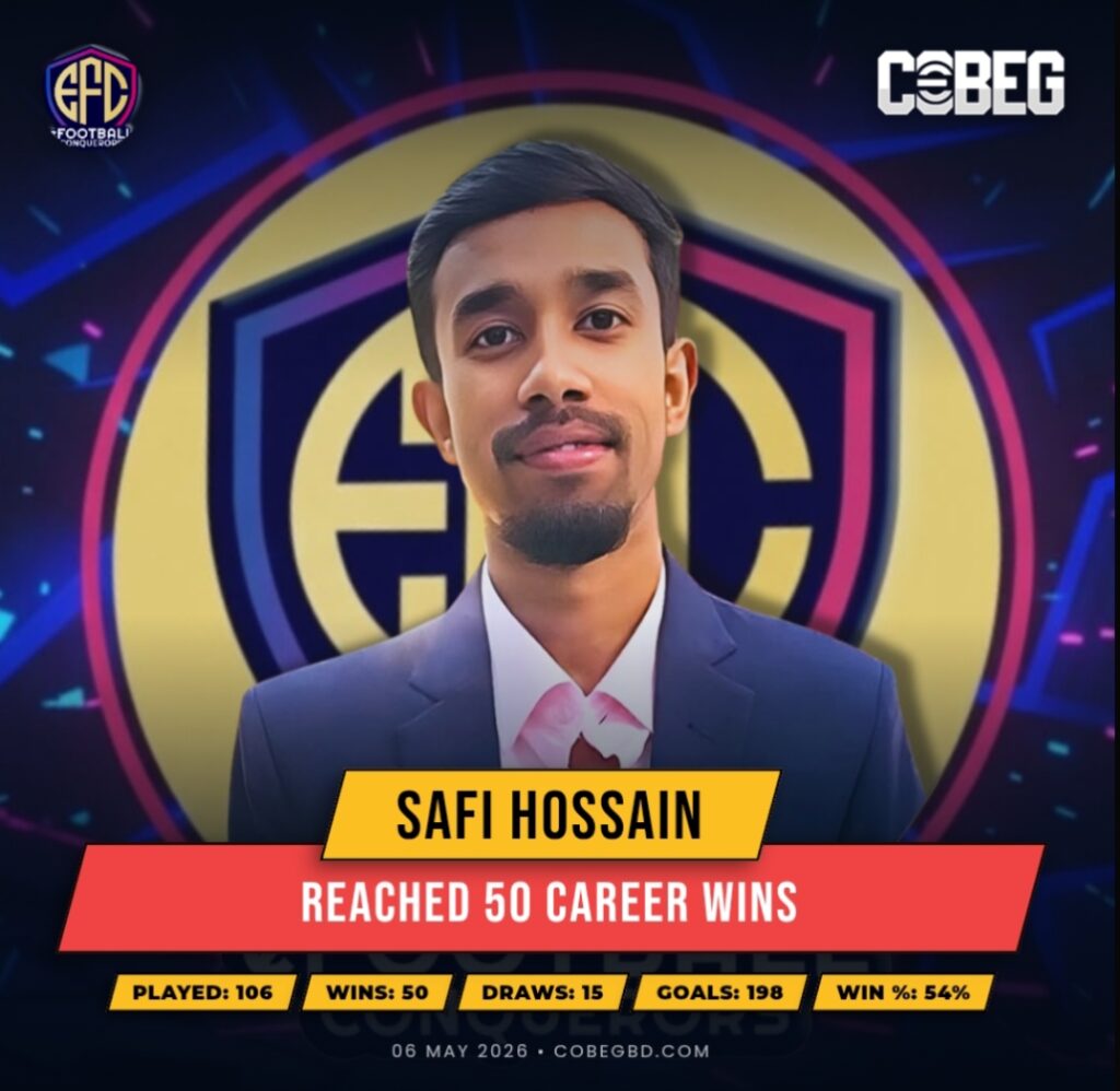Safi Hossain Hits 50 Wins Milestone — A Rising Force for Efootball Conquerors!