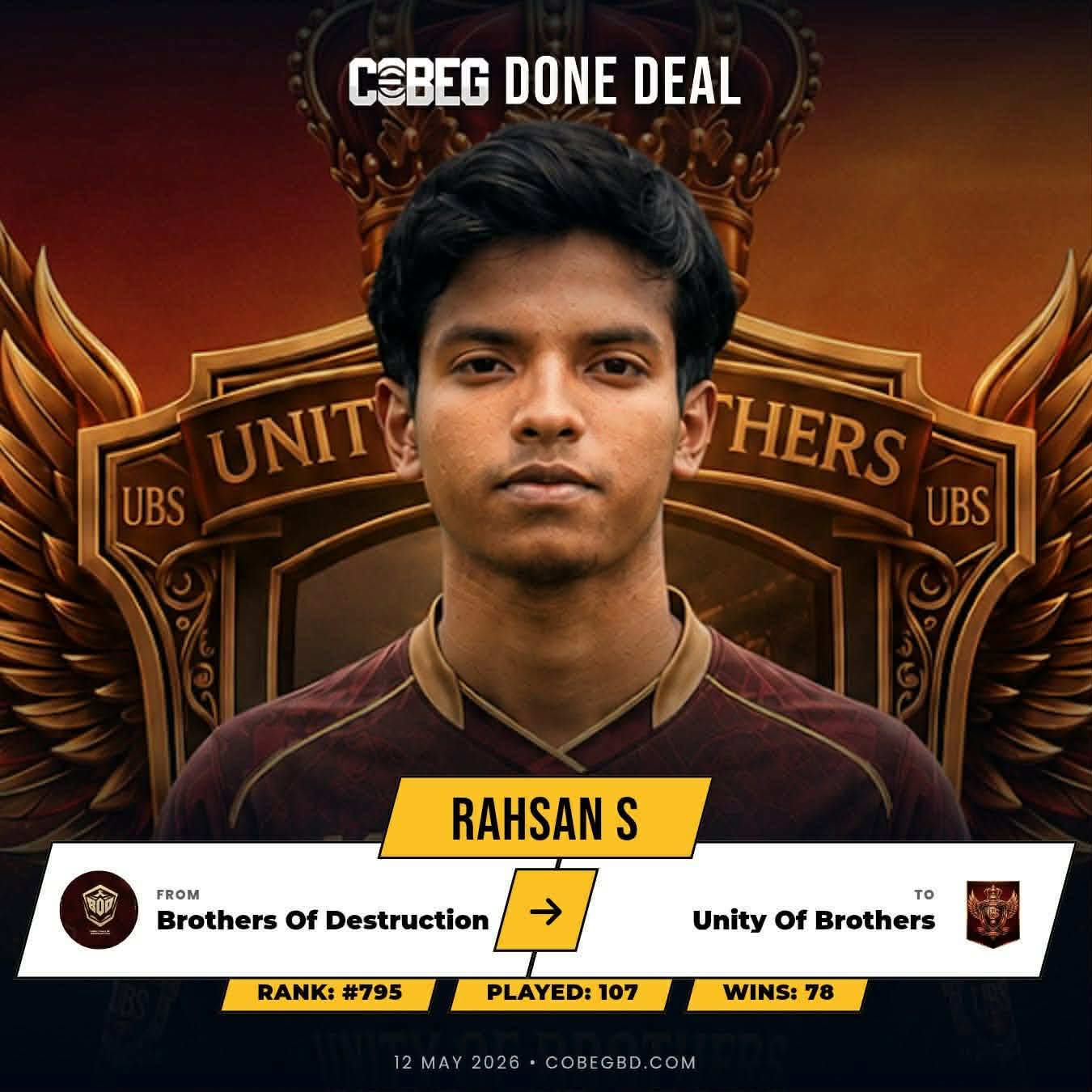 🔥 UNITY OF BROTHERS LAND A WINNING MACHINE — RAHSAN S SIGNS, SHIRT NO.20 READY FOR WAR!