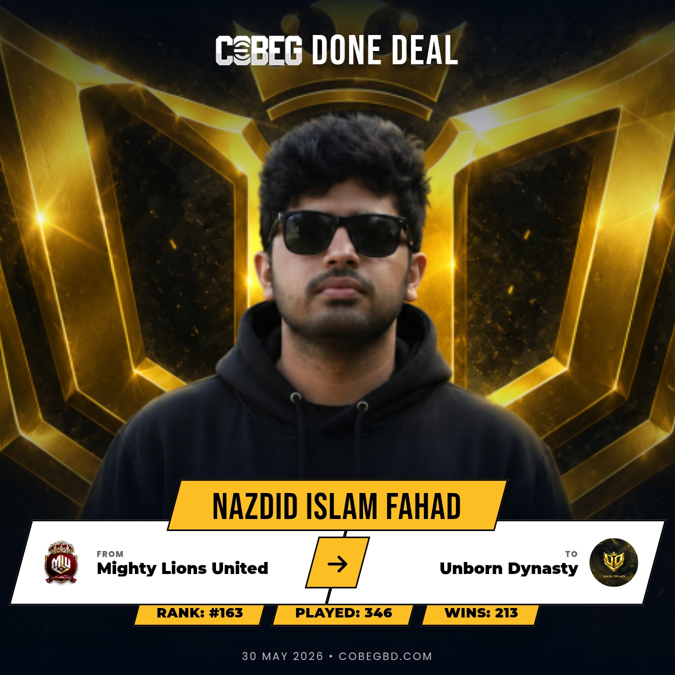 UNBORN DYNASTY STRIKES GOLD! Nazdid Islam Fahad Completes Blockbuster Move from Mighty Lions United, Takes the No.11 Shirt ๐ฅ UNBORN DYNASTY STRIKES GOLD! Nazdid Islam Fahad Completes Blockbuster Move from Mighty Lions United, Takes the No.11 Shirt ๐ฅ